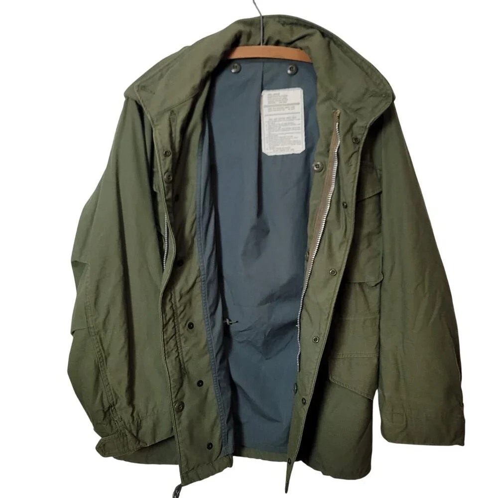 Vintage Alpha Industries M65 Mens Field Jacket Olive Green Cold Weather Coat - Picture 11 of 14